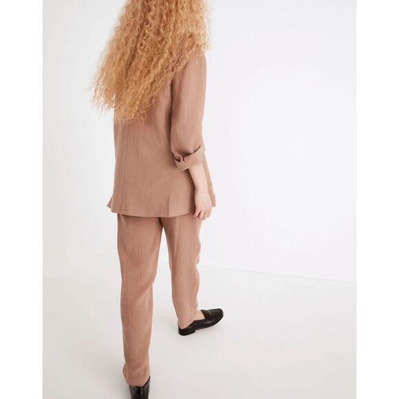 MADEWELL Women's Brown Gauzy Cotton Linen Relaxed Oversize Larsen Blazer Size XS - Picture 3 of 12